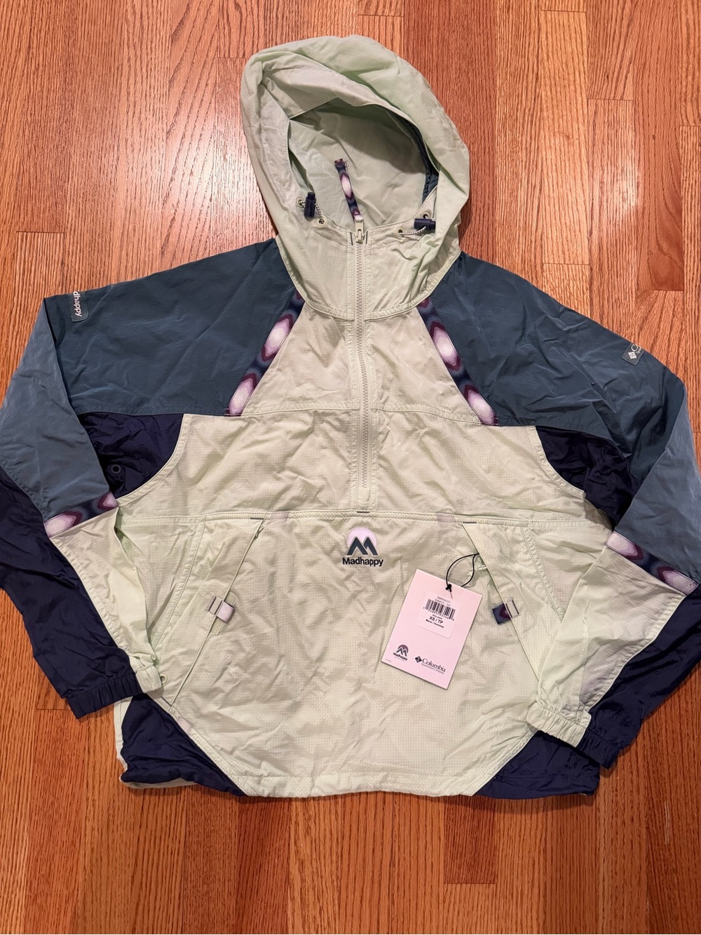 Madhappy x Columbia Colorblock Hooded Anorak Jacket - Mint & Navy